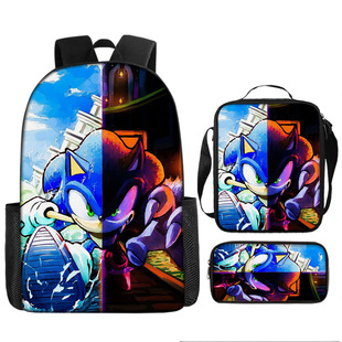 Cross-border cartoon printed backpack for boys and girls in kindergartens around Sonic
