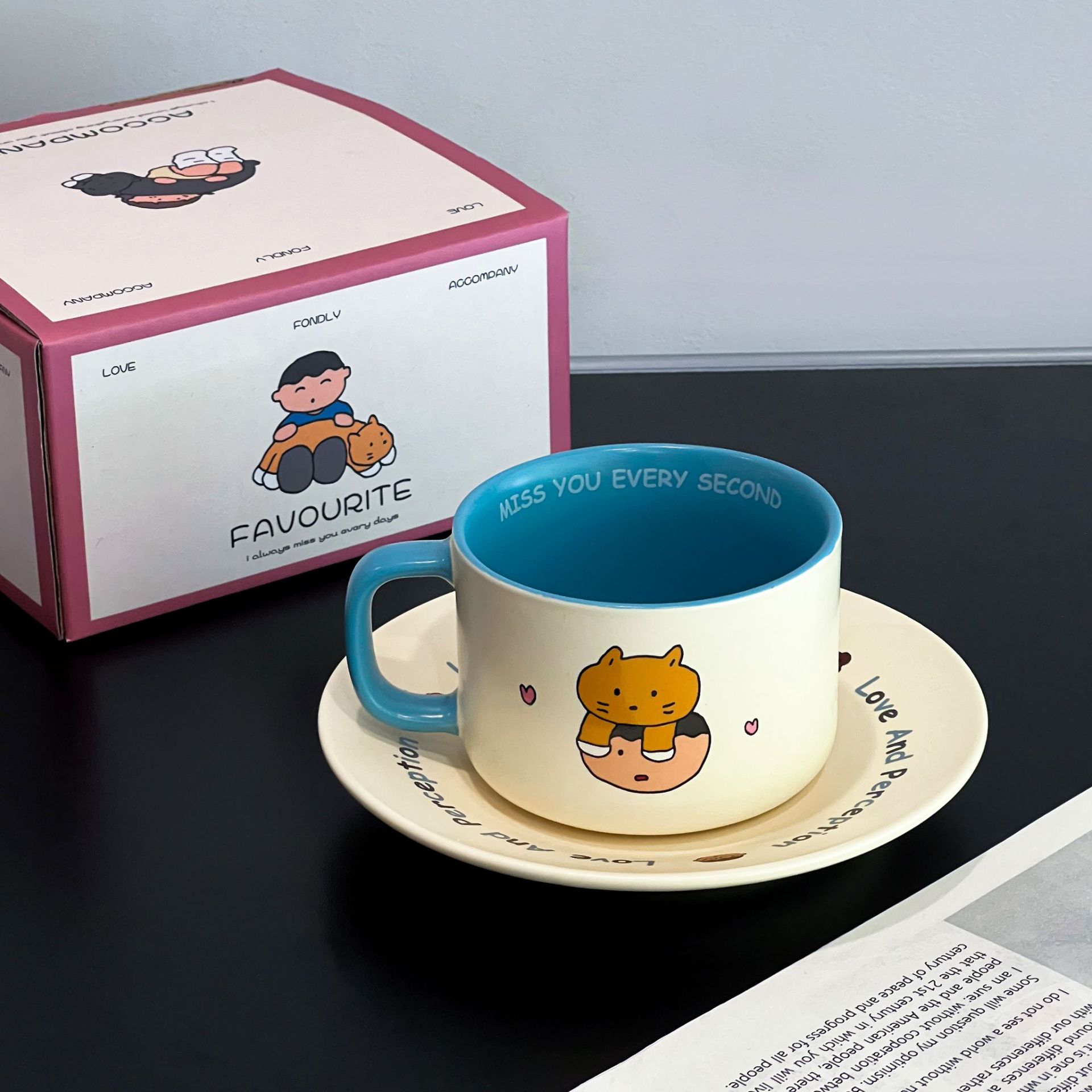 Tazas de café, platos, tazas de té de la tarde, tazas de latte, regalos de cumpleaños para chicas, tazas de café.