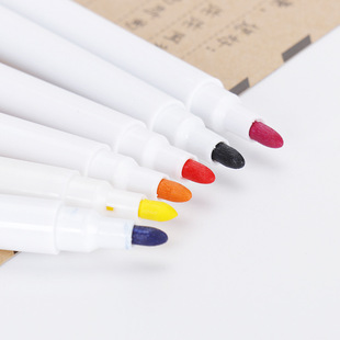 Mark Pen 12-color Erasable Whiteboard Pen Magnetic Whiteboard with Brush Pen Can Absorb Office Easy-to-erasable Blackboard Pen Graffiti Silicon