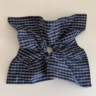 American Academy Style Plaid Fabric Saç üçün rezinlər