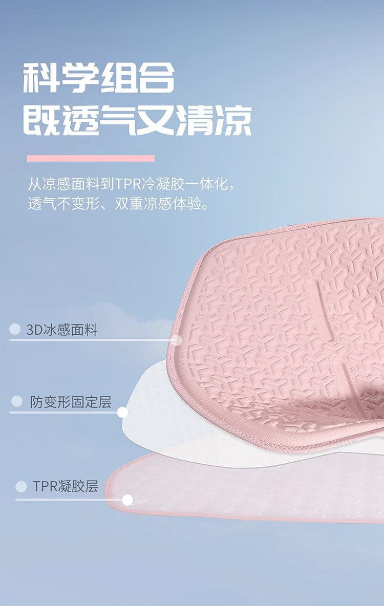 Summer Car Seat Cushion Universal Cooling Pad Honeycomb Breathable Ventilated Seat Back Non-Slip Jelly Cold Gel Single Pad