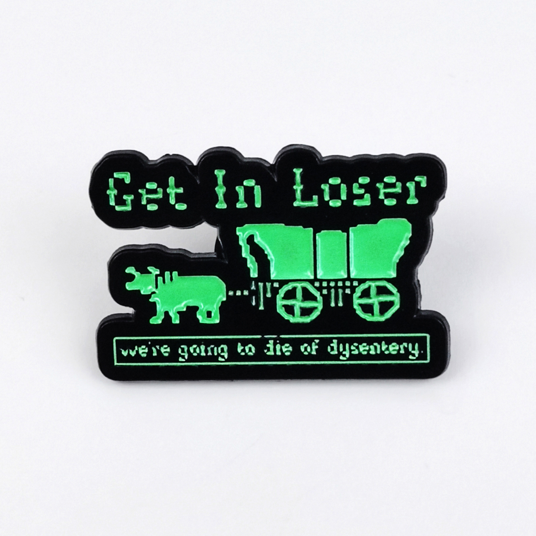 Broche con forma de píxel de dibujos animados, personalidad, letras en inglés, accesorios, insignias, prendas de vestir ins transfronterizas, alfileres de aleación