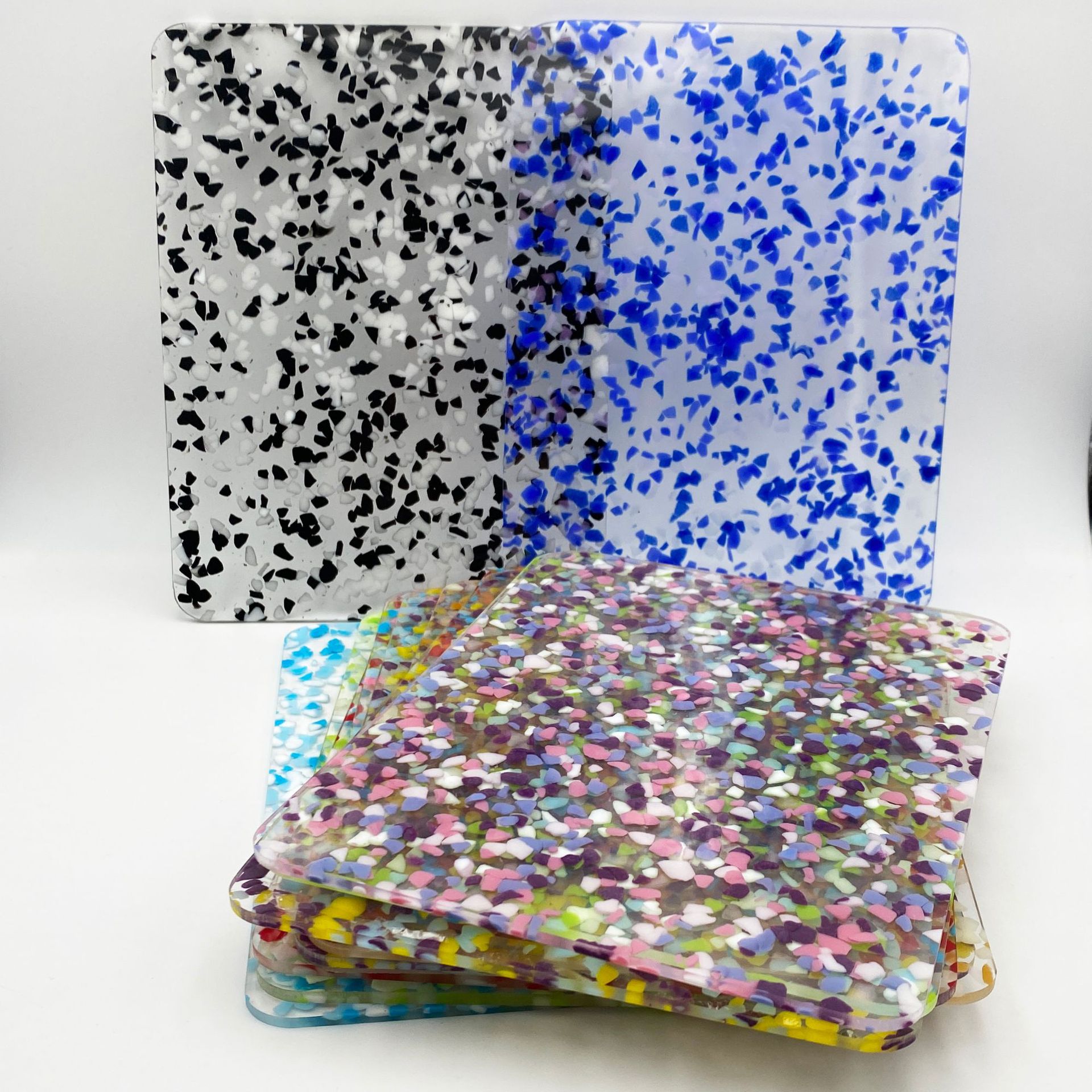 透明彩点亚克力板/有机玻璃/PMMA用于钥匙扣/相框/佛牌/发夹DIY