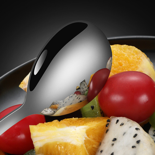 Korean 304 stainless steel spoon household rice spoon spoon ice spoon long handle spoon coffee spoon spoon mixing spoon