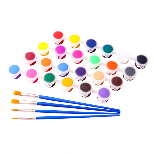 12 colors 24 colors waterproof acrylic paint set for children diy art painting 6 colors with graffiti gypsum paint strips
