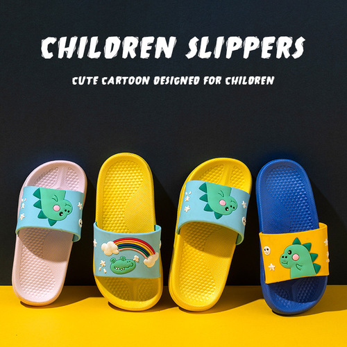Slippers for men and women, summer children, cartoon, cute, home, soft-soled, non-slip, parent-child, family of three, outdoor wear slippers