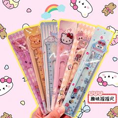 カピバラの揺れる物差しの高い顔の値はアクリルのスパンコールの揺れの定規の小学生の15cmの定規の文房具を解凍します。