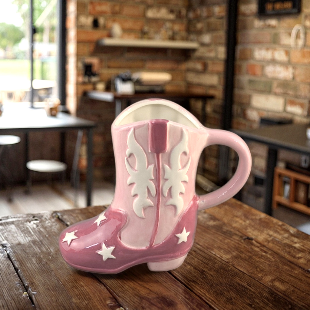 Personalidad de Amazon botas de Navidad tazas de cerámica artesanía de talón bajo tazas de botas hechas a mano