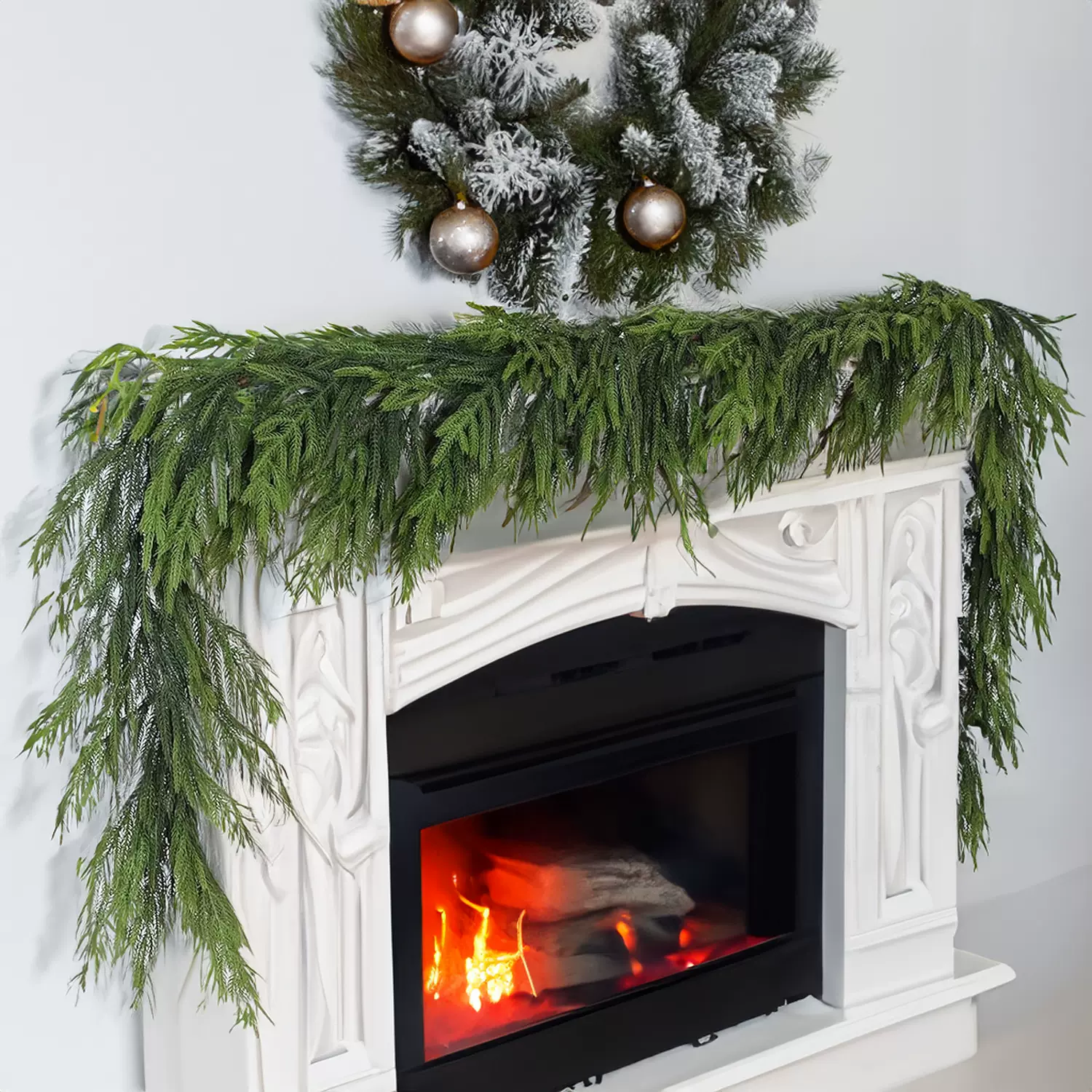 跨境爆款仿真绿植加密松柏藤条户外室内装饰藤蔓人造绿植藤条壁挂