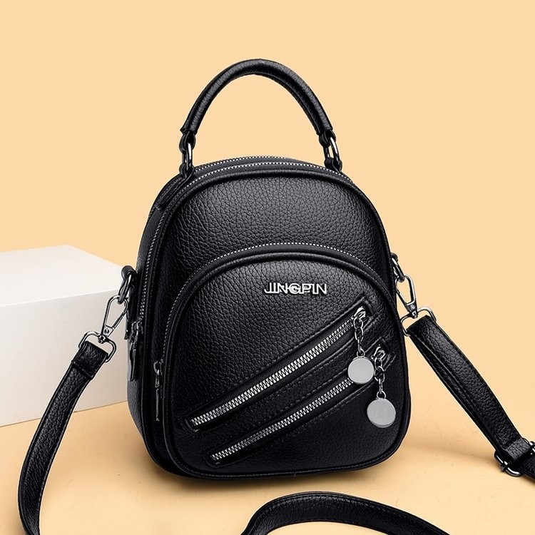 2026 textura transfronteriza mochila de cuero suave para chicas moda damas regalos prácticos bolsos de alta calidad de color sólido