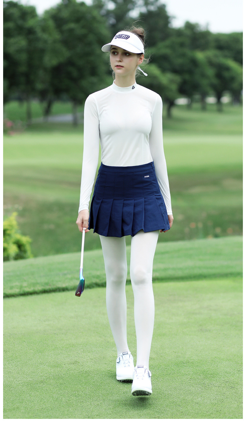 Áo thun golf nữ dài tay chống nắng lụa băng PGM — YF443 (phiên bản sọc) màu xám, YF001 màu xám, YF001 màu xanh, YF001 màu hồng chi tiết 25