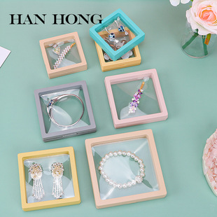 Colorful Pe Suspension Box Jewelry Box Film Jewelry Box Anti-Oxidation Storage Jewelry Transparent Suspension Box Wholesale