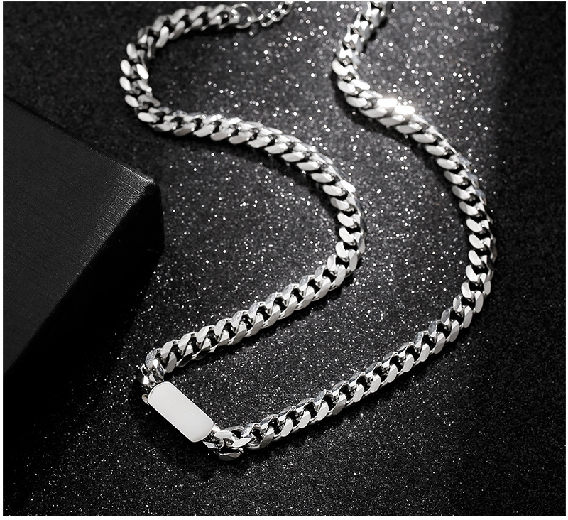 Hip-hop Solid Color Stainless Steel Chain Unisex Bracelets Necklace display picture 2