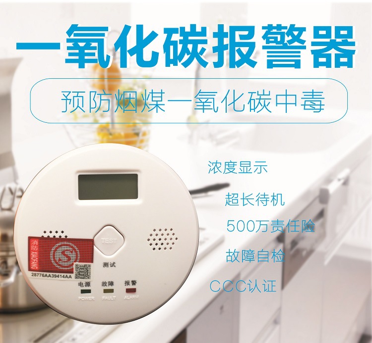 家用独立式一氧化碳报警器 煤炭煤球燃烧有毒气体探测器 CO报警器