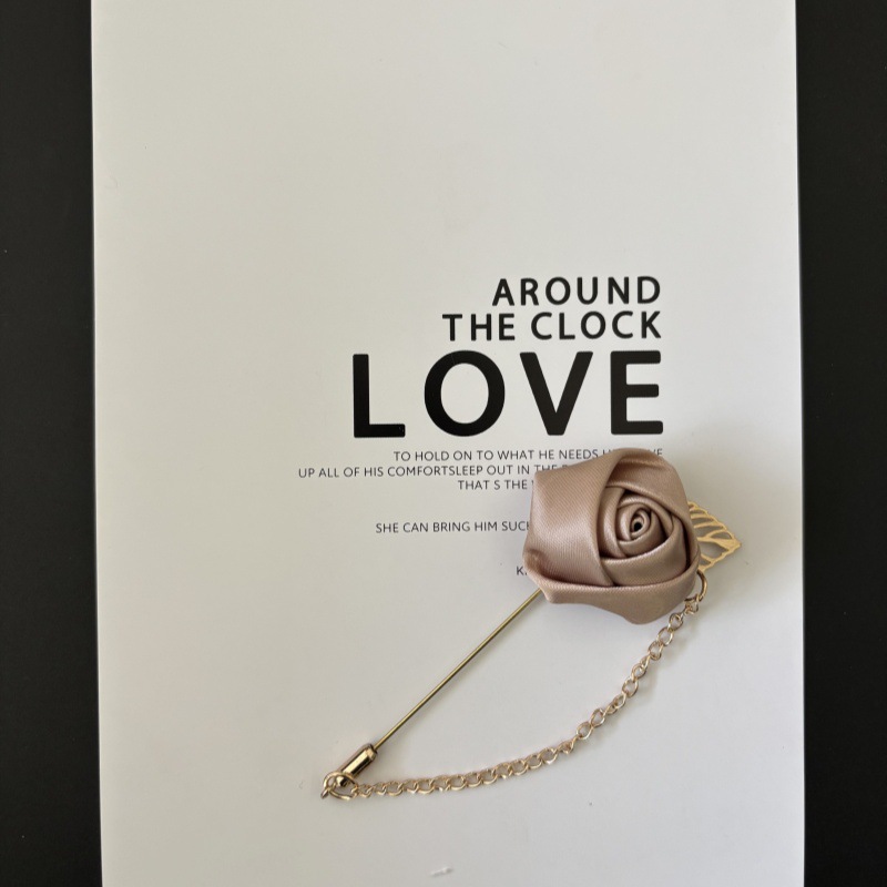 Traje de joyería de estilo coreano para hombres y mujeres cadena de flores rosa ramillete de hoja ramillete broche camisa collar pin collar flor accesorios