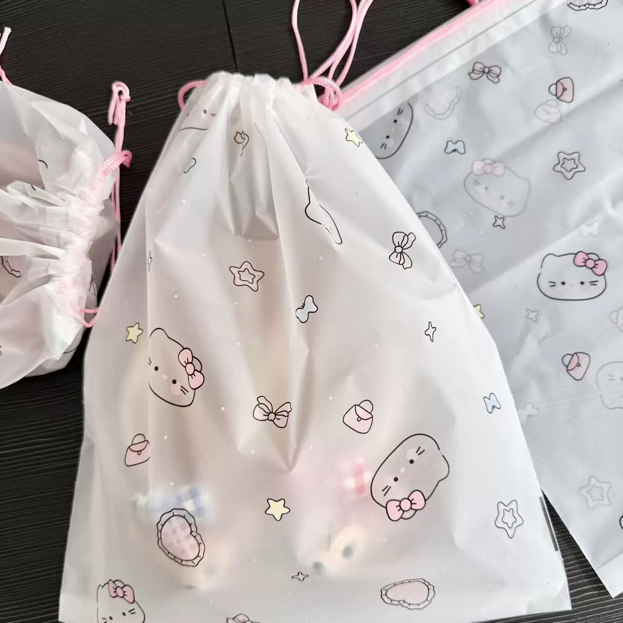 Hello Kitty, сумка для хранения, милый мешок для обуви, водонепроницаемые чехлы для обуви для выхода, на шнурке