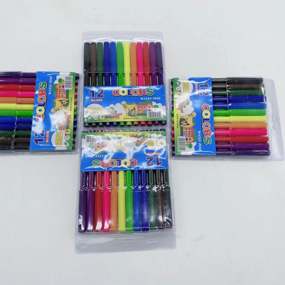 Acuarela pluma de color único conjunto de 12 colores al por mayor de gran capacidad para estudiantes de arte primaria pintura graffiti pintura al por mayor