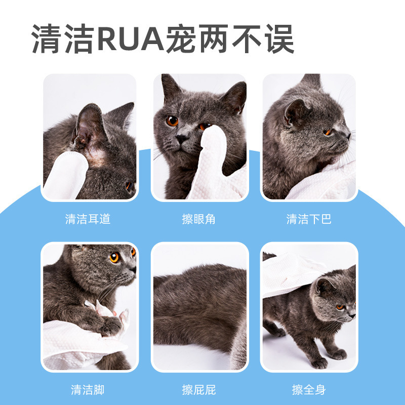 宠禧宫宠物免洗手套猫咪狗狗湿巾毛发清洁免洗澡用品湿纸巾批发|undefined