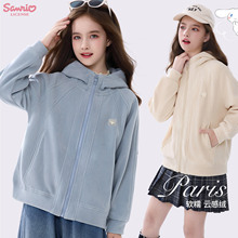 女童外套秋冬装2025新款洋气儿童连帽上衣加厚外出服保暖大童装