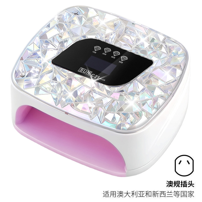 Lámpara de manicura de almacenamiento de doble fuente de luz inteligente de manicura de secado rápido UV doble fuente de luz de diamante de manicura de luz de larga duración