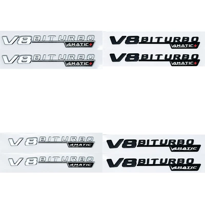 Suitable for Mercedes-Benz Modified Amg Fender Side Label V8 Biturbo4Matic+ Door Label Fender Car Sticker