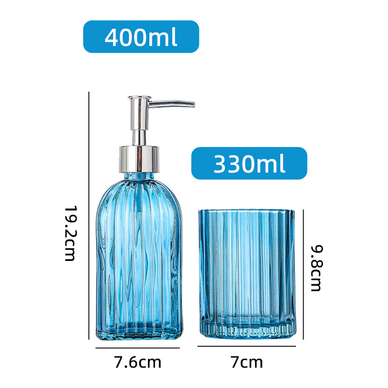 Botella de desinfectante de manos tipo diamante de presión botella de vidrio de lavado y protección de botella de lavado de paquete de lavado y protección de paquete de lavado doméstico