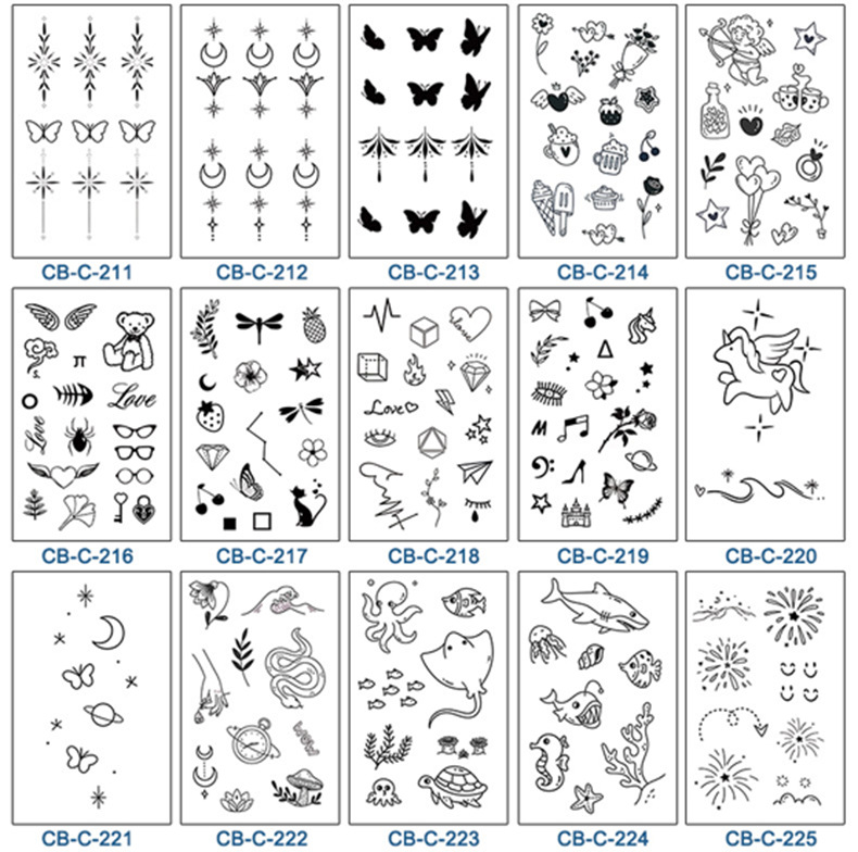 8g Weight tattoo stickers Event & Party Supplies 1 Piece Quantity Weekend, Party Occasion Animal, Flower, Butterfly Pattern Animal Flower Butterfly Tattoos & Body Art 1 Piece 13