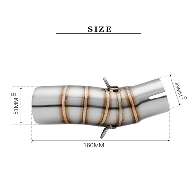 Exhaust pipe middle section of the exhaust