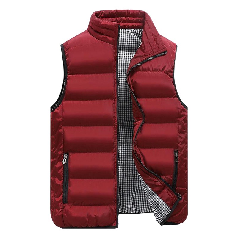 Chaleco de los hombres Otoño e Invierno espesado cálido abajo ropa de algodón Chaleco de los hombres de estilo coreano de moda casual más tamaño de una pieza de entrega