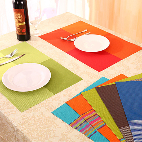 European style rectangle Tessforest pvc Mat Square Western pad Table mat waterproof non-slip Dishes Coaster wholesale
