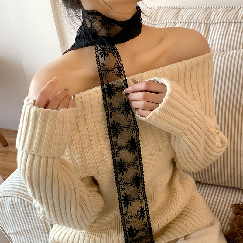 Bufanda de seda, banda larga, sensación de alta gama, chica caliente, ambiente de verano, bufanda de seda, cinta de encaje, bolsa de toalla de seda, cinturón