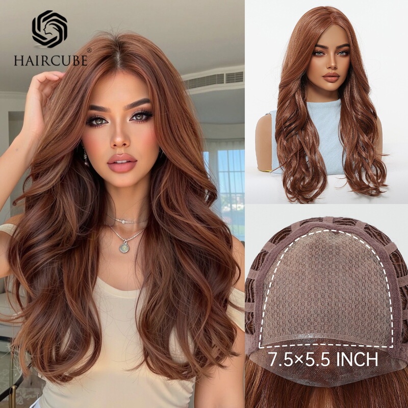 MONO imported silk wig headpiece, glue-free, easy to wear, holiday style, semi-hand-woven full head wig, bestseller on Amazon