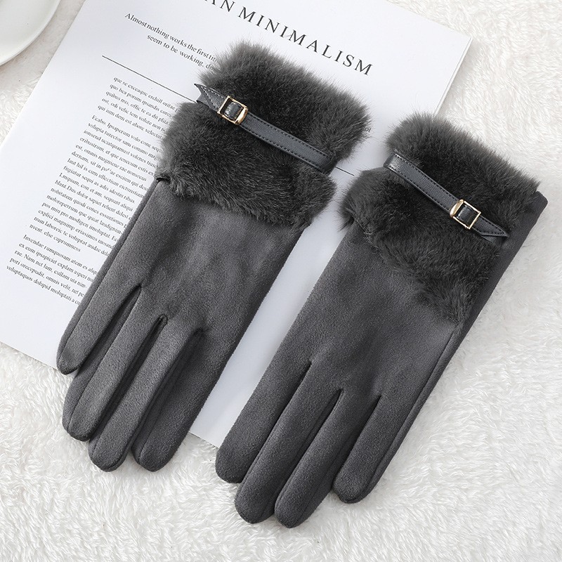 Guantes Térmicos Táctiles para Mujer de Poliéster, A prueba de Viento para Exteriores en Invierno