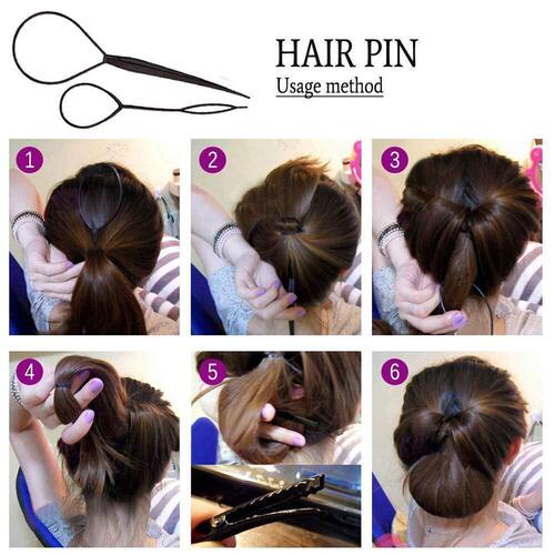 6-Piece Set Hairpin Sponge Quick Donut Ball Hair Accessories Korean Style Hairpin Centipede Braider