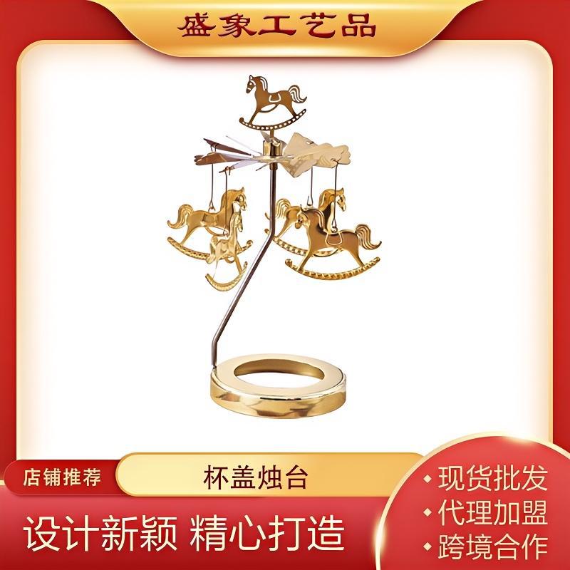 Profesional INS Amazon fabricante romántica aromaterapia vela de vidrio cubierta inteligente giratoria de acero inoxidable candelabro linterna