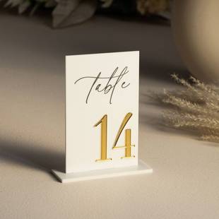 Acrylic Wedding Table Number Plate Acrylic White Desktop Card Acrylic Number Display Plate Silk Screen Acrylic