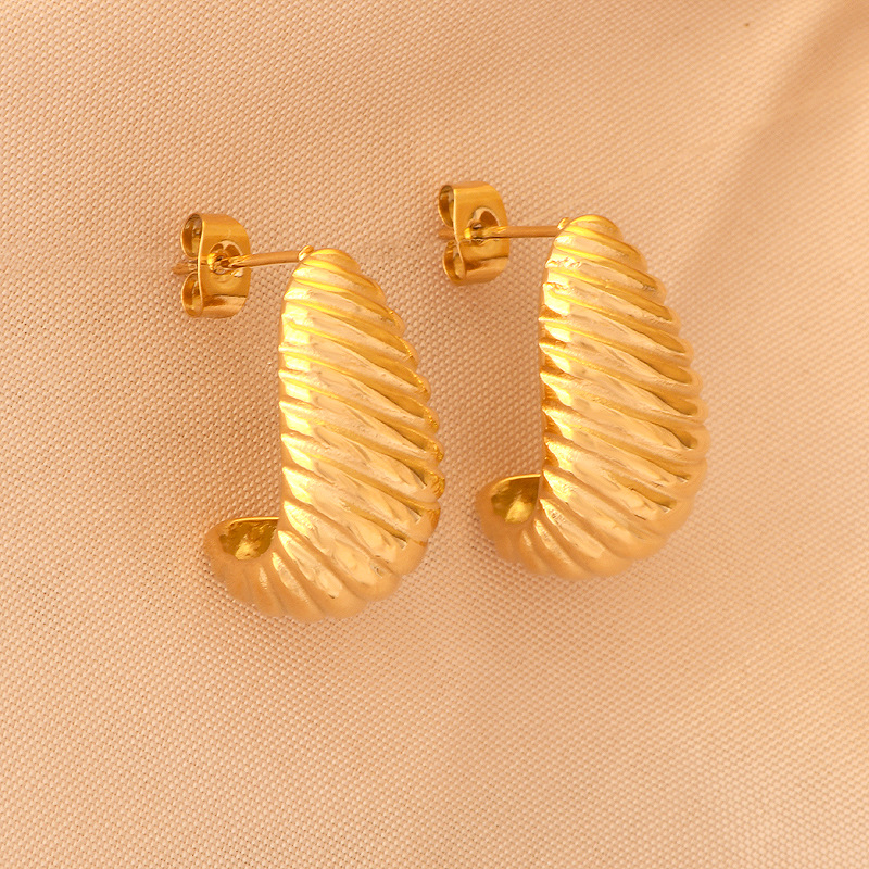 10g Weight 1 Pair Ig Style Geometric Plating Titanium Steel 18k Gold Plated Ear Studs