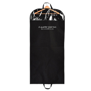 Translucent window non-woven fabric bag coat clothing dust bag household hanging dust cover wholesale