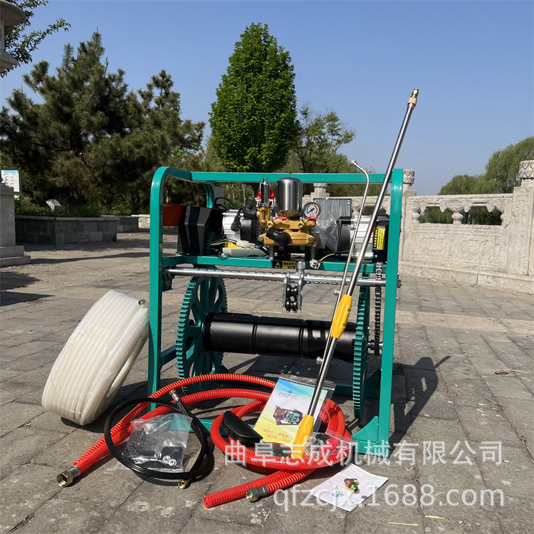 自动眷管遥控打药机电动三轮拉管杀虫喷雾器农用高压果园喷雾机