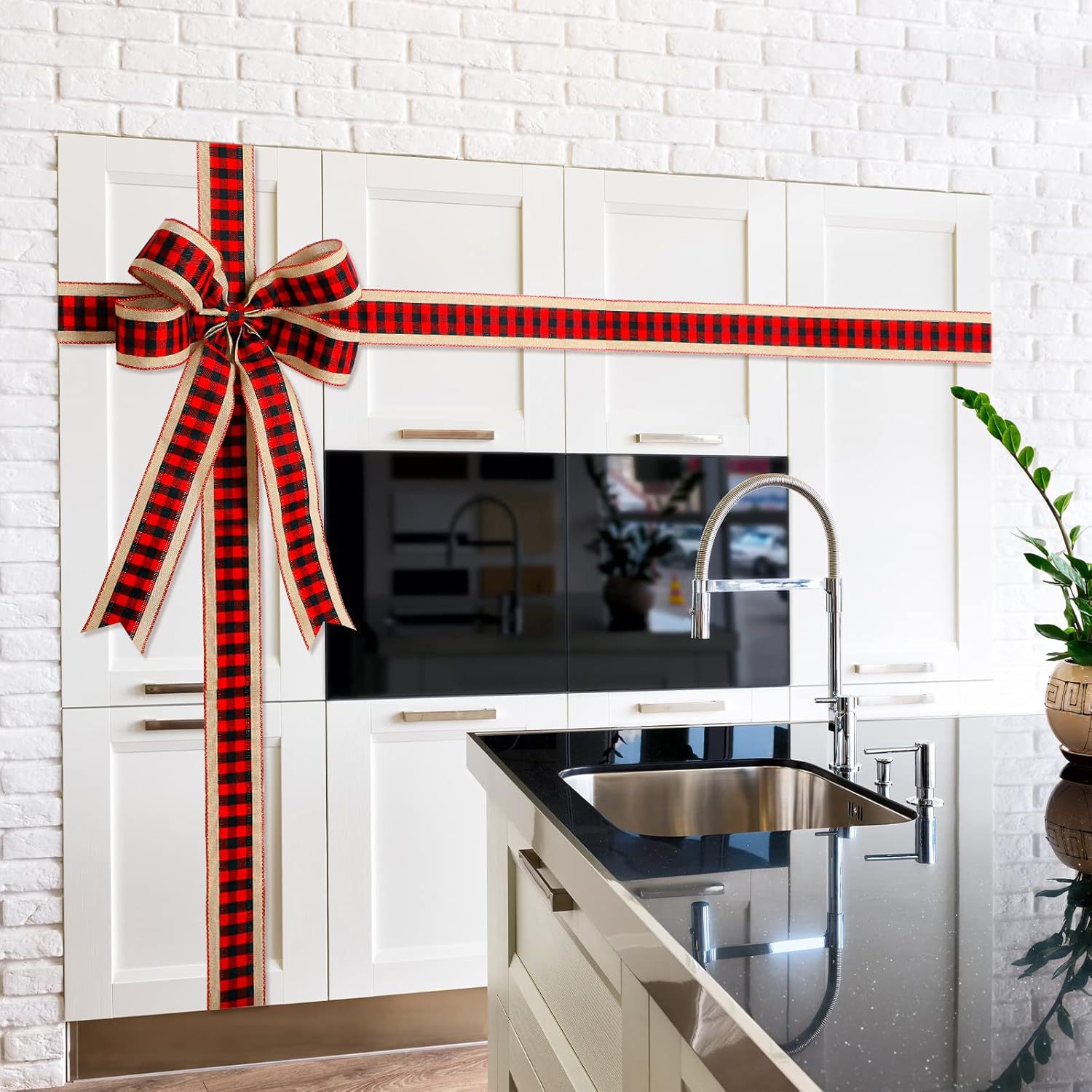 Simple Style, Classic Style Style Christmas Simple Style Classic Style Bow Knot Cloth Holiday Festival Hanging Ornaments Decorative Props Tableware