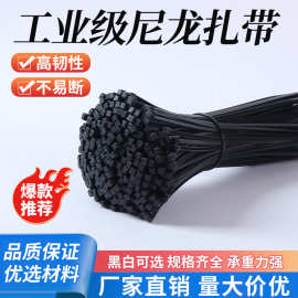 尼龙扎带塑料扎带卡扣自锁式固定捆绑打包带黑白束线带园艺扎带
