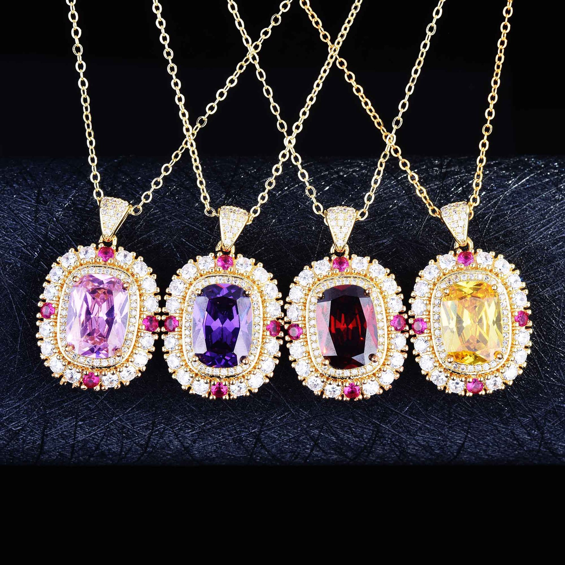 High-end-schmuck Lucky Topas Anhänger Luxus Rubin Verlobungsring Halskette display picture 17