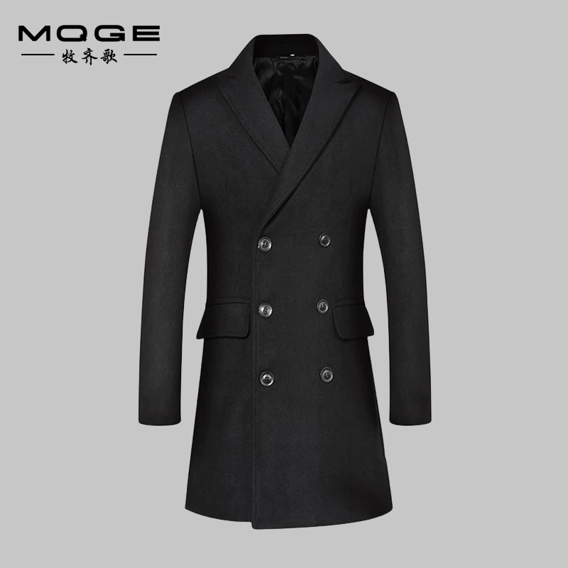 Осенне-зимнее Новое мужское шерстяное пальто-Тренч, мужское двубортное приталенное шерстяное пальто средней длины в Корейском стиле, пальто-пальто