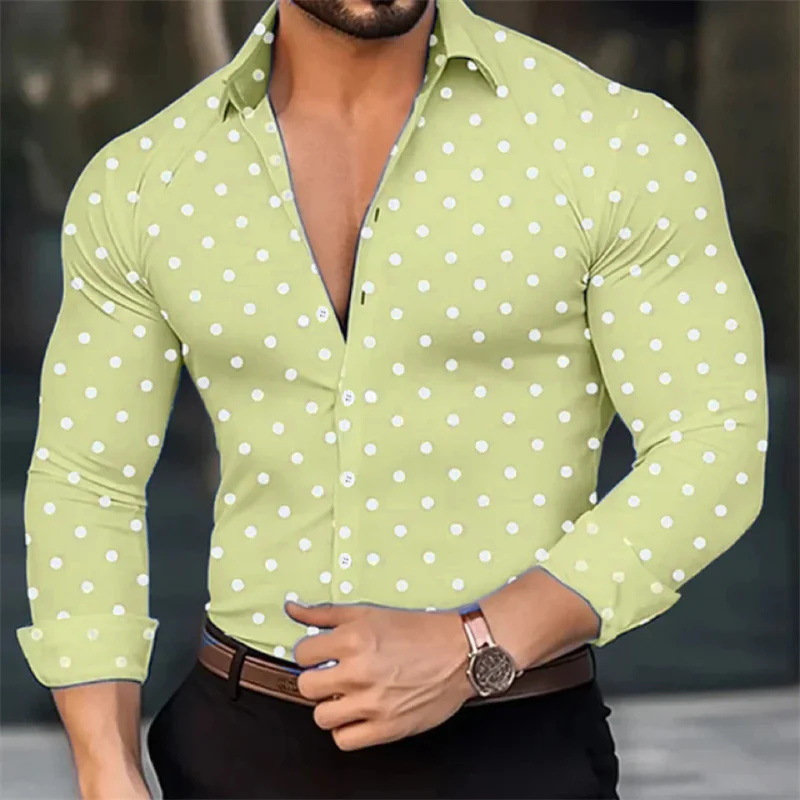 Tendencia de alta calidad simple 2024 hombres otoño suelto todo fósforo camisa de manga larga con botones top MB12