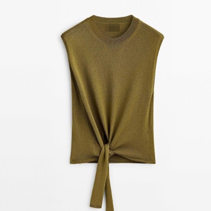 BM & MD & ZA summer new women's sleeveless top lace-up knitted T-shirt 05727676515