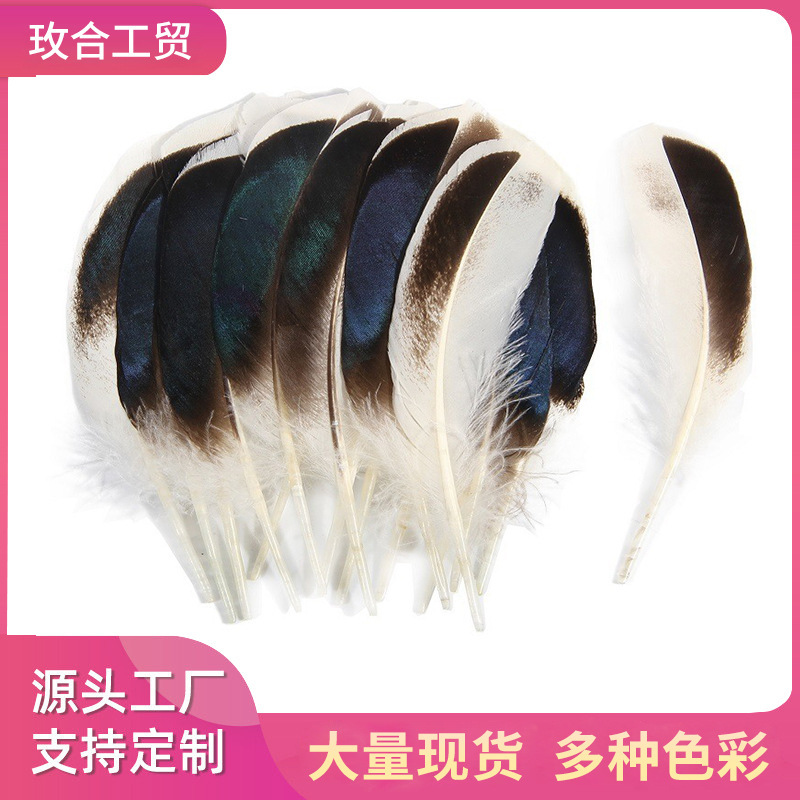 Amazon Cross-border Hot Dreamcatcher Duck Feather Decoration 10-15CM Duck Feather Handmade Material Feather Decoration