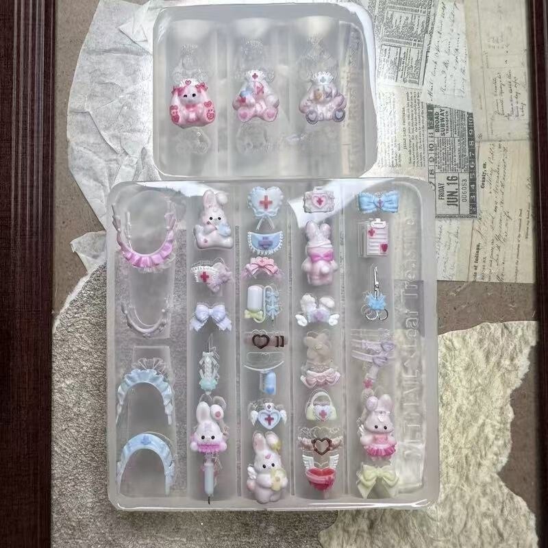 高透美甲模具护士兔兔暴力兔美甲装饰硅胶模具穿戴甲装饰美甲模具|undefined