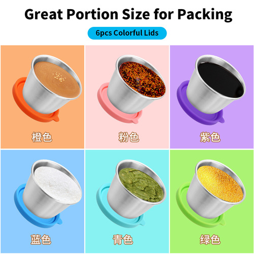 Cross-border 304 stainless steel dipping sauce plate 50/70ML sauce cup with lid leak-proof salad sauce container dipping sauce dish