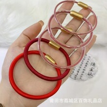 朱砂软管手镯diy本命年手环透明空心管手链朱砂粉罐装手工缠绕红