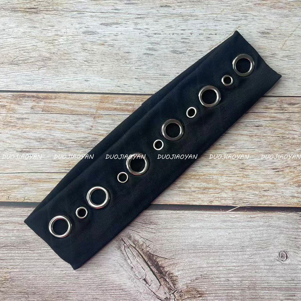 Bandas de pelo punk transfronterizas bandas de pelo elásticas de tela de rock festival de música agujero bandas de pelo retro dulces y frescas bandas de cabeza de color sólido